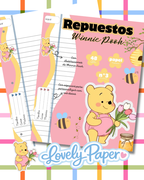 Producto - REPUESTO HOJAS N3 WINNIE POOH X48