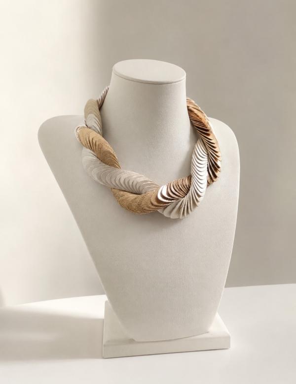 Producto - Collar Escamas Dúo- Oro/Marfil - 0