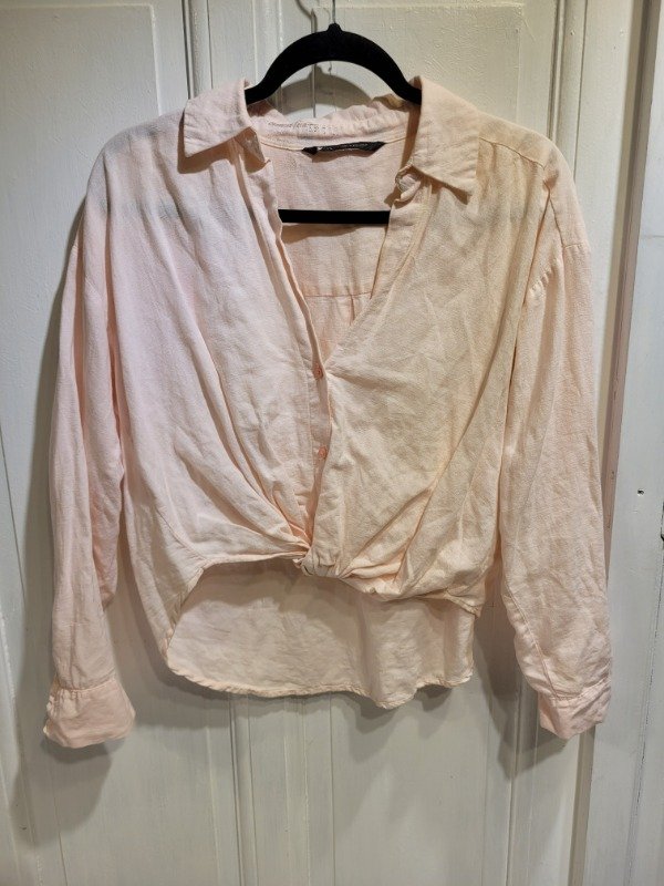 Producto - Camisa ZARA rosa lino Talle M/L - PRECIO: 50X