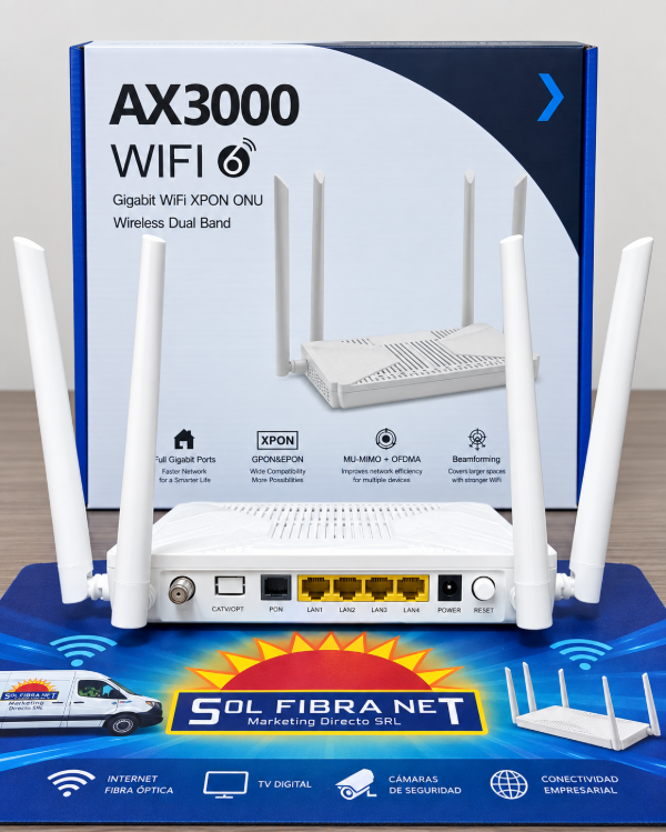 Producto - ONU CABLEQUIP DUAL + CATV + WIFI 6 + COMPATIBLE HW