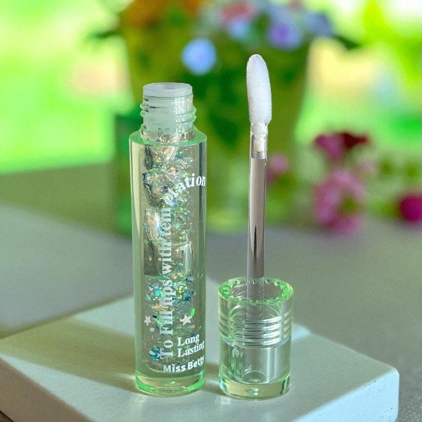 Producto - Brillo Labial Glitte Miss Betty - Tubo Verde Limon