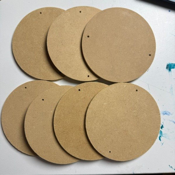 Producto - 7 Círculos de 12cm (Con agujero) Para colgante - No corte laser