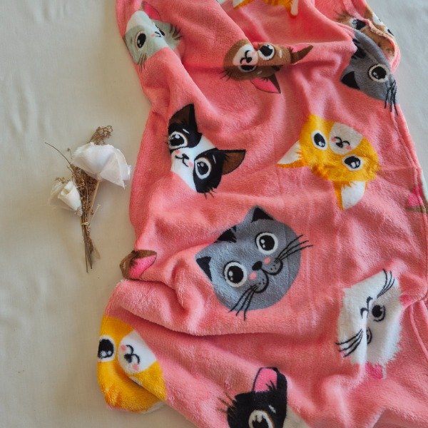 Producto - Manta de plush gatitos rosa