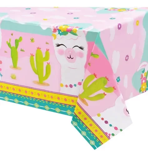 Producto - Mantel plastico impreso 1,80x1,20cm LLAMA