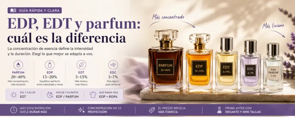 EDP, EDT y parfum: cuál es la diferencia — portada de TresorParfums